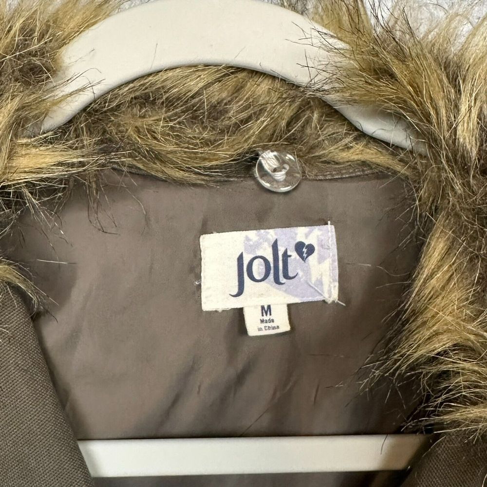 Jolt Military Fishtail Parka Jacket M Green Vegan Fur Toggle Buttons Gorpcore - Picture 5 of 12